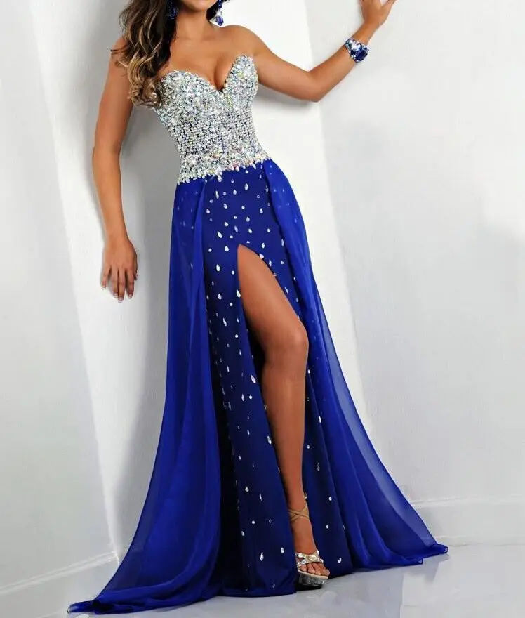 robe de soiree Listing милое длинное ярко-синий шифон вечерние платья для выпускного вечера vestido de noiva на заказ платья подружки невесты