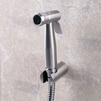 

Stainless Steel Toilet Attachment Cloth Diaper Sprayer Wand Shattaf Handheld Bidet Sprayer with Hose and Bracket Holder