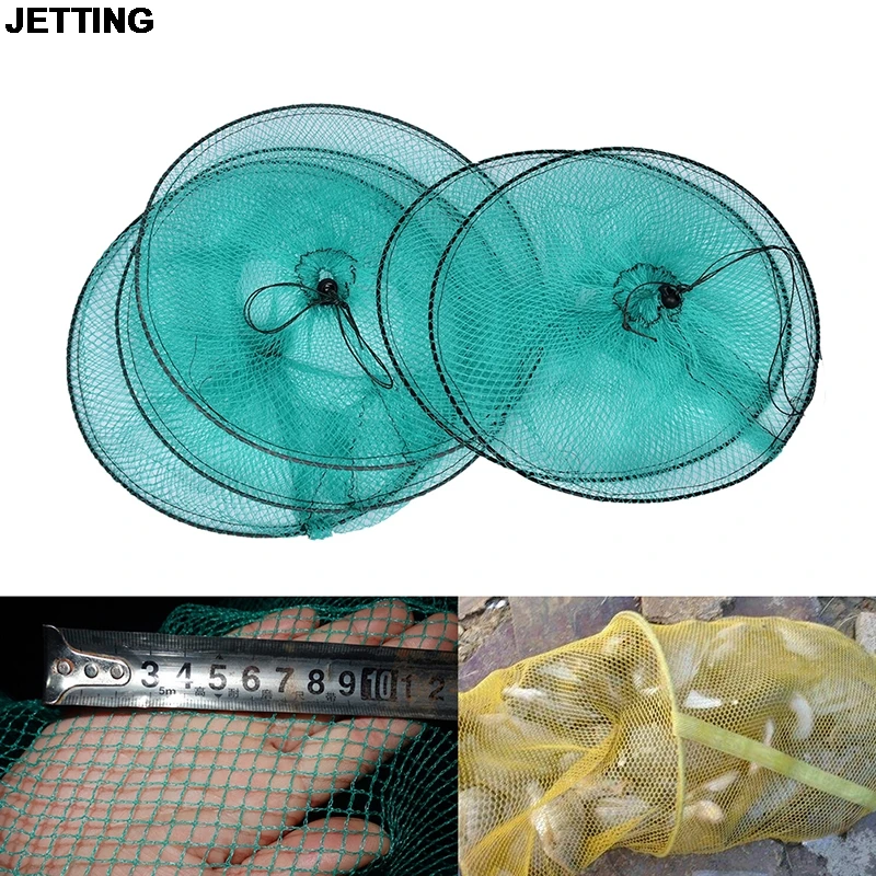 

High Quality Net Folding Round Metal Frame Nylon Bait Fishing Mesh Crab Fish Lobster Shrimp Prawn Eel Live Trap Net