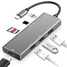Jincomso USB HUB C HUB için çoklu USB 3.0 MacBook Pro için hdmi adaptörü Dock Aksesuarları USB C Tipi C 3.1 Splitter 3 port USB C HUB