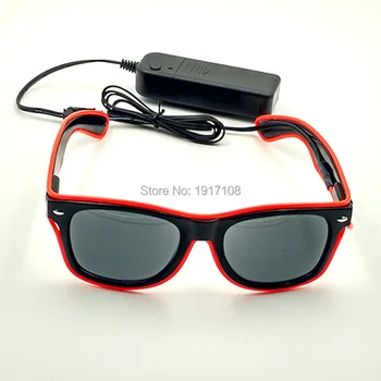 

10 Color Choice Flashing EL Wire LED Neon Lighting Luminous sunglasses Glowing EL Glasses Festival Gift For Party decoration