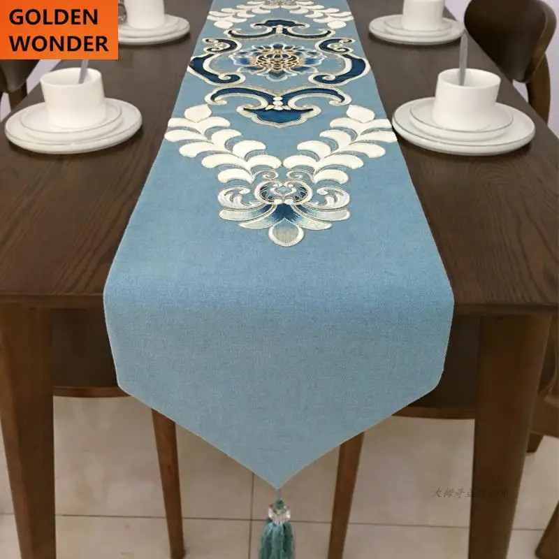 Modern Simple Hollow Embroidery Table Runner European Table Runners