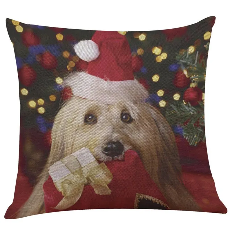 New Christmas Cotton Linen Pillow Case Sofa Cushion Cover Home Decor06