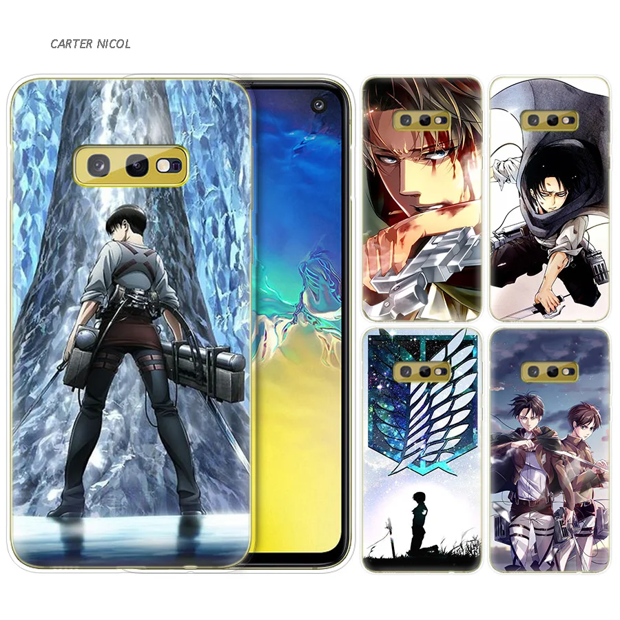 

Silicone Case for Samsung Galaxy S10 S10e S8 S9 J4 J6 A6 A8 Plus 5G M30 M20 M10 A50 A30 A10 Cover Attack On Titan Levi
