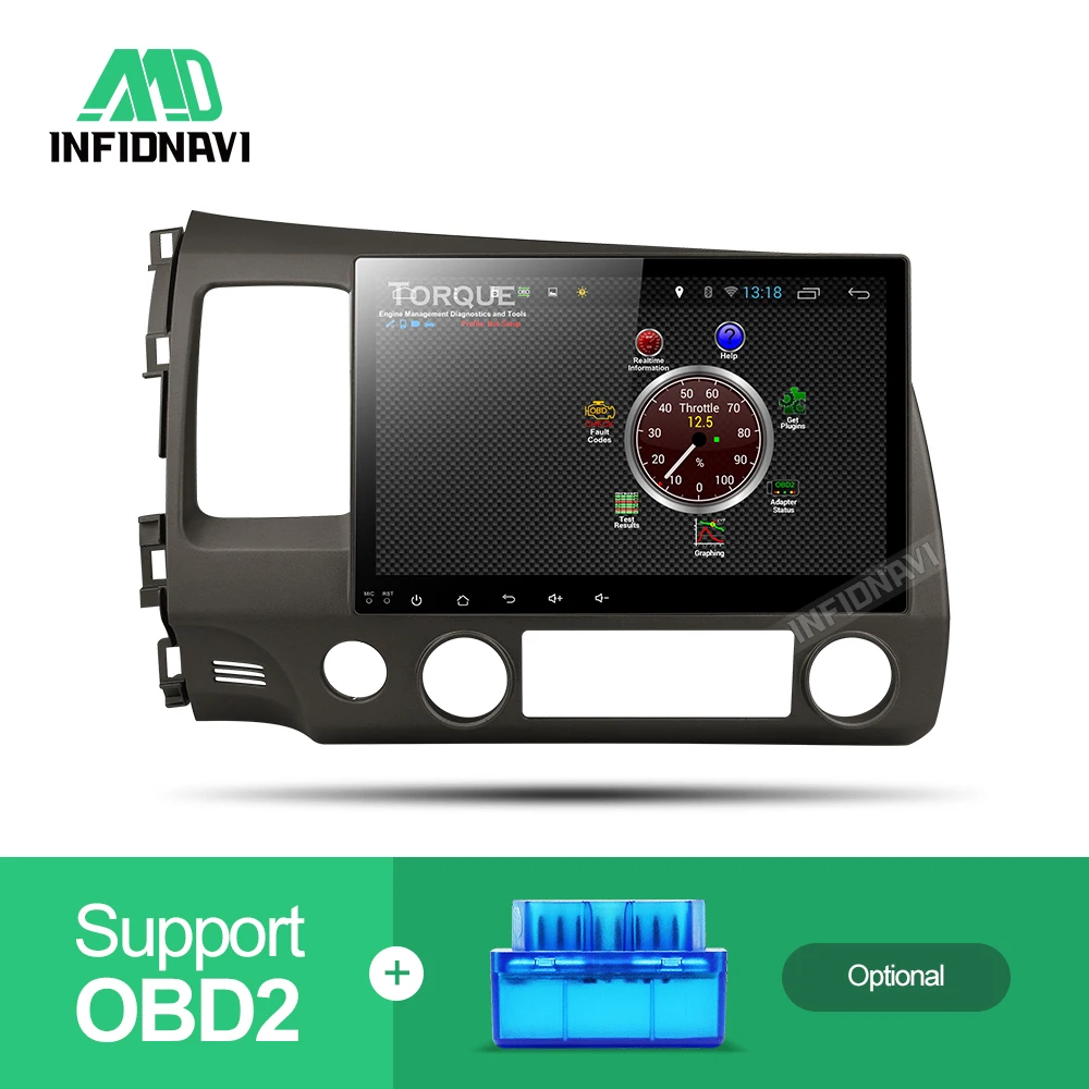 Perfect android 8.1 car dvd for honda civic 2006-2011 with gps navigation car radio video stereo multimedia player octa core IPS screen 2
