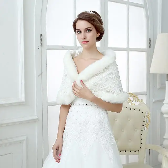 2016 Fall Winter Ivory Wedding Wrap Thickening Warm Bridesmaid Shawl