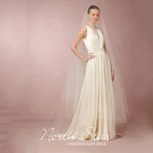 Один слой бело-Обрезной край длиной 3 м 3 м шириной свадебная вуаль свадебные аксессуары