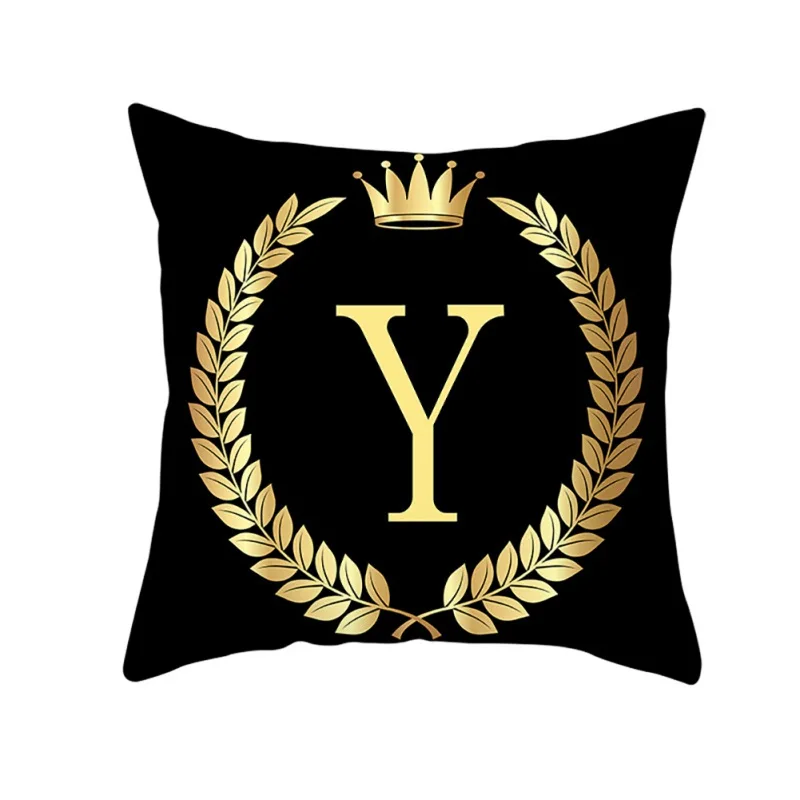 

26 Alphabet Series Pillowcase Rectangle Throw Cover Supper Soft Velvet Decorative Pillowcase Home Chair Bed Pillowcase