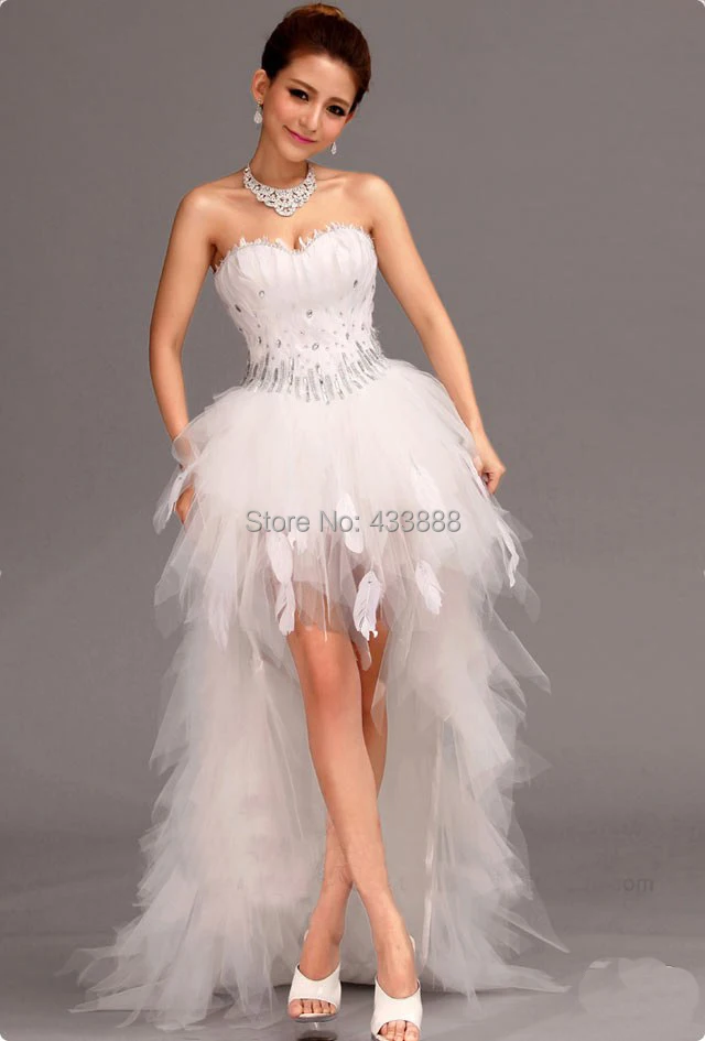 2017 New Style Sparkly High Low Sweetheart Crystal Beaded Bridal 1 5 Jpg