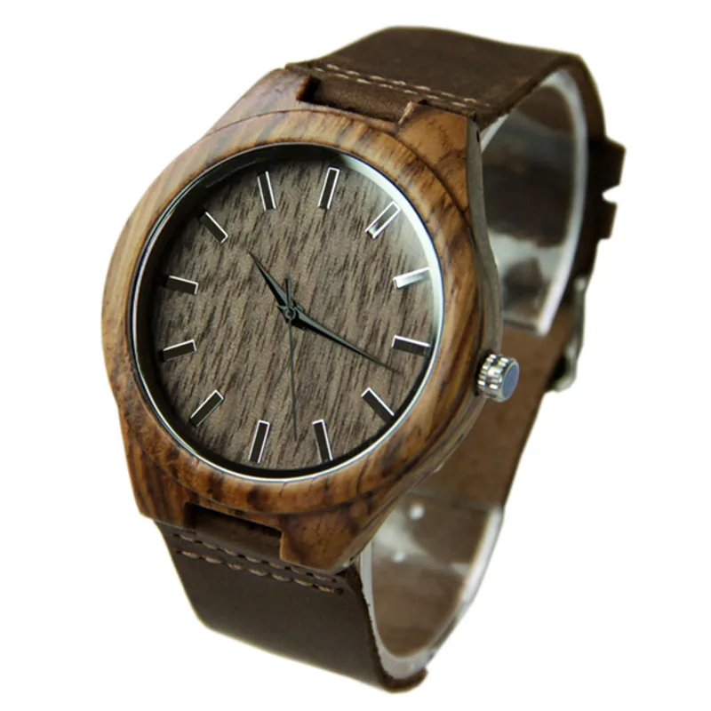 Zebra Wooden Watches Quartz With Japan Movement