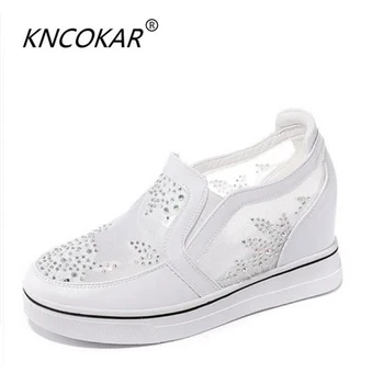 

The small white shoe gauze breathes spring and summer 2018 new style take a casual inside to increase muffin bottom
