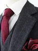 Traje de boda ajustado a medida en espiga de lana gris oscuro, traje de 3 piezas de estilo de caballero Retro para hombre ► Foto 2/6