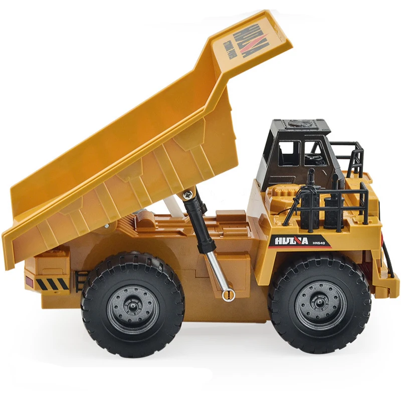 Huina 1540 1:18 Rc Truck Remote Control Cars Trucsk Engineering 2.4G Alloy Vehicle Light Dump Truck Simulation Construction Car 6