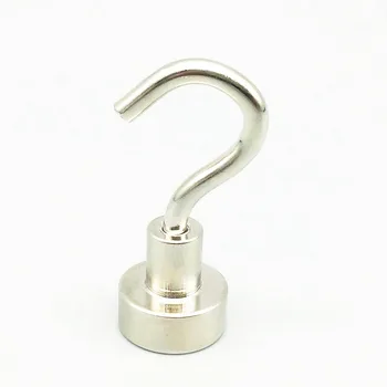 

1 pack Mounting Magnet Diameter 12 mm Clamping Pot Magnet with Steel Hook Neodymium Lifting Magnet Strong Magnet Lathed Cup