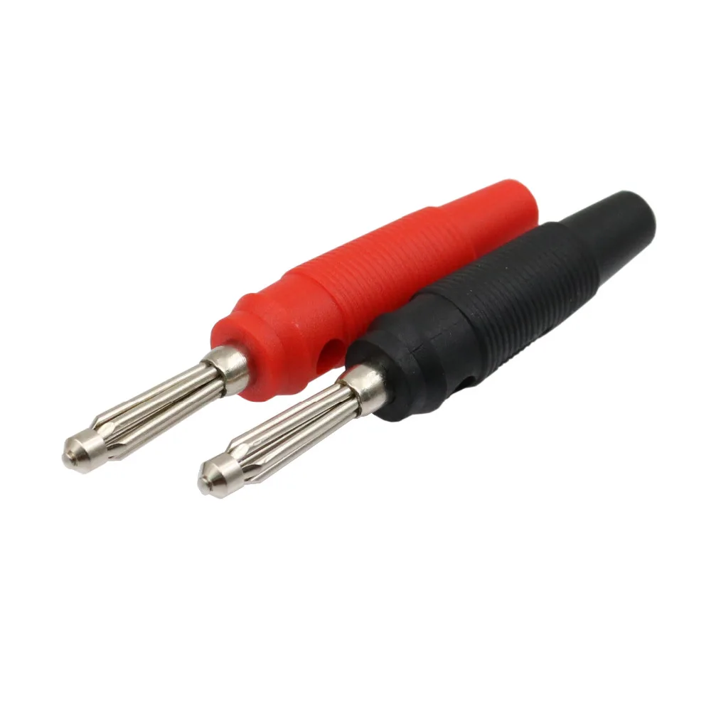 

5 Pair 4mm Solderless Stackable Banana Plugs ( Red + Black)