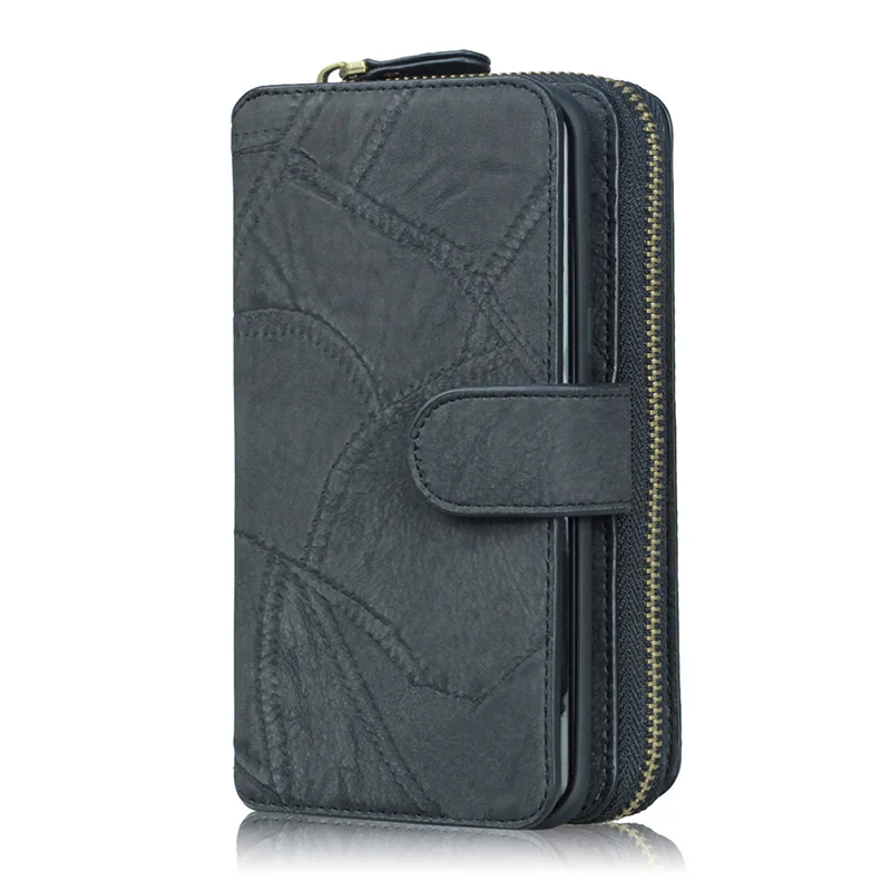 Многофункциональный чехол-бумажник MEGSHI для samsung Galaxy S7 S8 S9 S7 edge S8 plus чехол Ретро на молнии с магнитным карманом для телефона