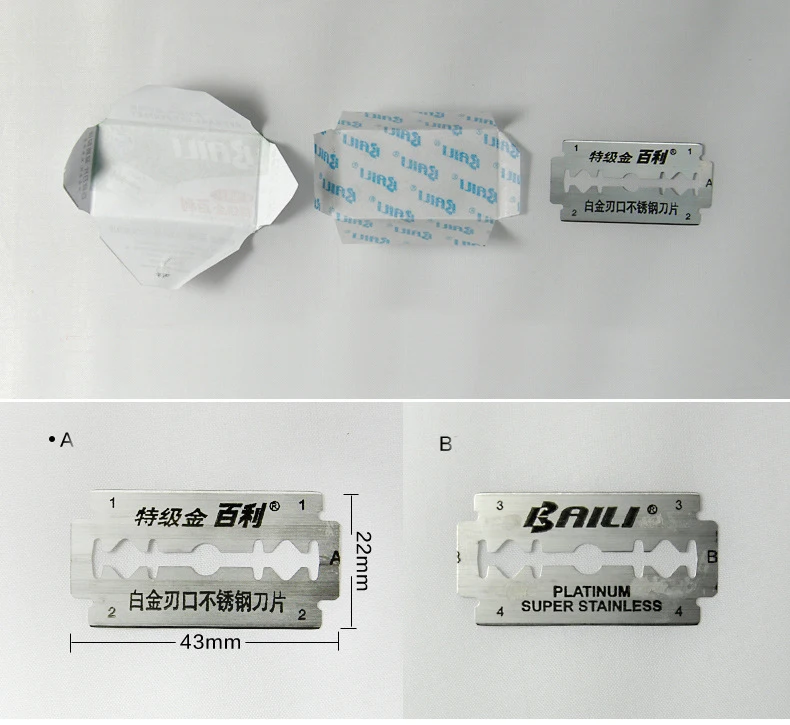 Бритвенное лезвие с двойными краями для безопасной бритвы, острое и Платиновое лезвие, супер Нержавеющая 100 шт., мужские аксессуары для бритья