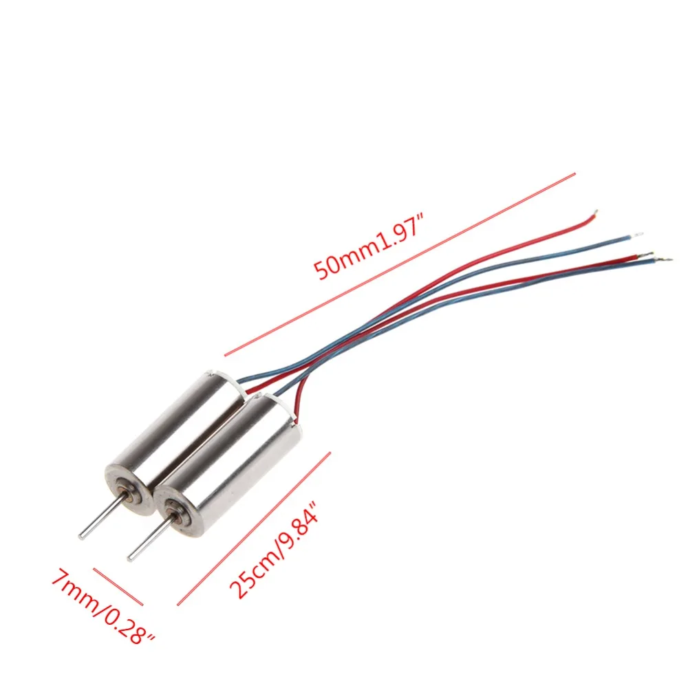 2Pcs DC3.7V 50000RPM 5cm Two-Wired Coreless Motor for DIY RC Model Toy 
