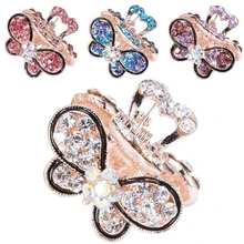 Женская шикарная заколка для волос с кристалами Заколки головные уборы в форме бабочек заколки со стразами для укладки парикмахерский инструмент аксессуар