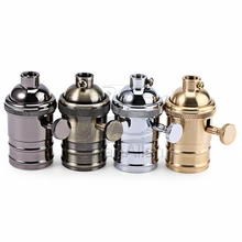 Винтажный держатель лампы E26 Ретро Эдисон лампочка лампа розетка с ручкой переключатель для DIY аксессуары для освещения патрон