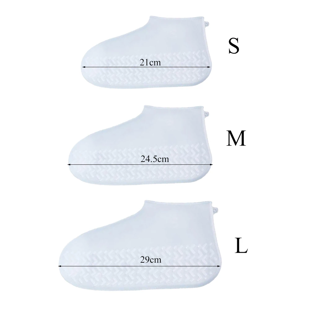 1 Pair Reusable Shoes Cover Waterproof Silicone Shoes Protectors Indoor Outdoor Clear Non-slip Shoes Cover Shoe Accessories