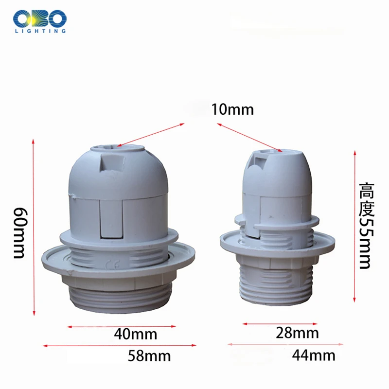 Цоколем E27 E14 пластиковый держатель лампы с полной резьбой Ретро декоративный светильник, фитинги, светодиодный черно-белый светильник