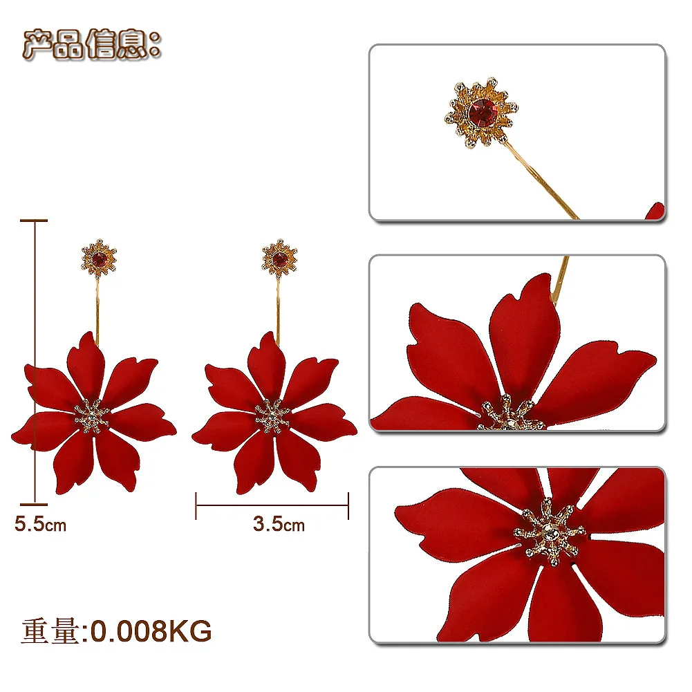 Япония и Южная Корея Горячая Мода ювелирные изделия крюк Краски большой цветок серьги пляжные вечерние серьги для женщин