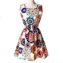 2019 New Boho Floral Print Women Dresses 17 Styles Sleeveless Tank Dress O-neck Elastic Plus Size Beach Summer Dress Vestidos 2019 New Boho Floral Print Women Dresses 17 Styles Sleeveless Tank Dress O-neck Elastic Plus Size Beach Summer Dress Vestidos