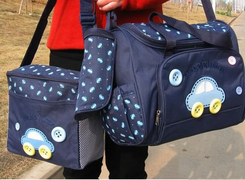 402914cm 4PCS Car Print Mother Bag Baby Diaper Bags Sets Multifunctional Baby Nursing Nappy Bag For Mom Organizer Portable (2)