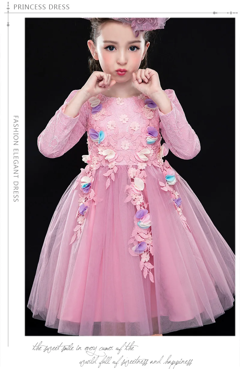 Girls Dress Long Sleeve Brand Princess party Dress Girls Clothes lace flower embroidery tutu dress toddler girls clothing autumn zmj0255 winter spring summer autumn children clothing lace flower girl tutu princess dress girls dress