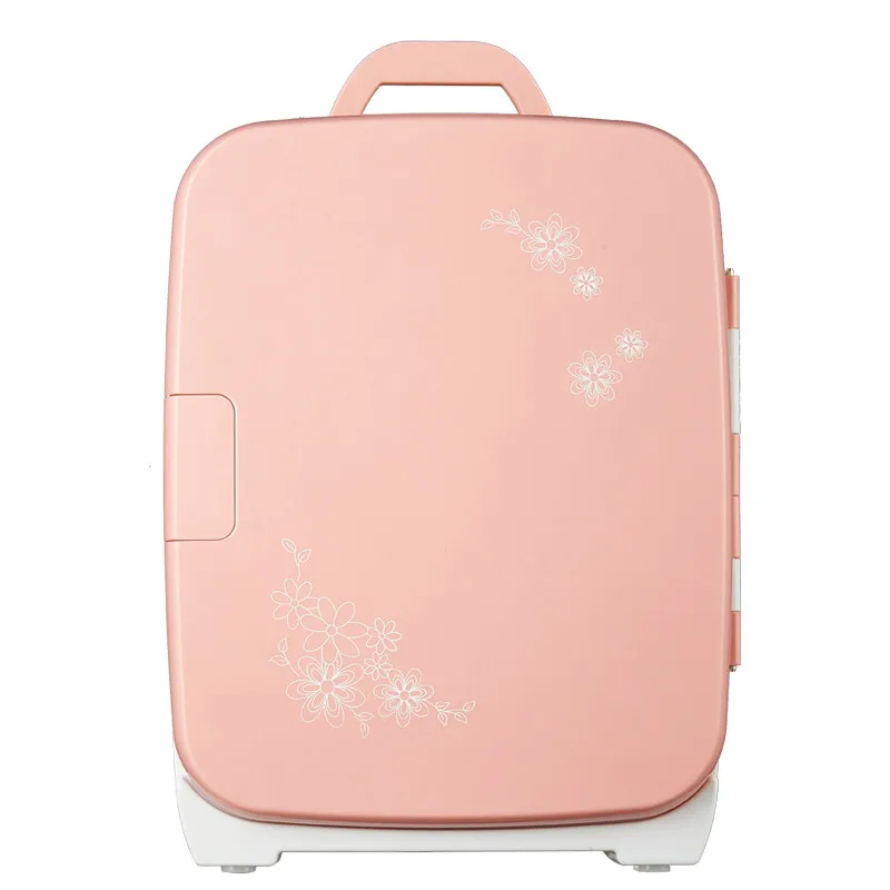 2 In 1 Home Car Refrigerator 15L 12v 220v Dual Use Mini Vehicle Fridge Plat Traval Use Mini Fridge Cooler Box Pink famous brand mini car refrigerator 10l heat cold dual use 12v 220v mini home single door home car fridge cooler box traval use
