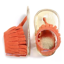 ABWE/лучшие продажи; летние детские сандалии с кисточками; мягкая подошва; искусственная кожа; детская обувь для девочек; цвет коричневый; S