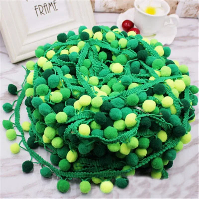 Lace Fabric Sewing Accessories Pompom Trim Pom Pom Decoration Tassel Ball Fringe Ribbon DIY Craft Accessories Material Apparel