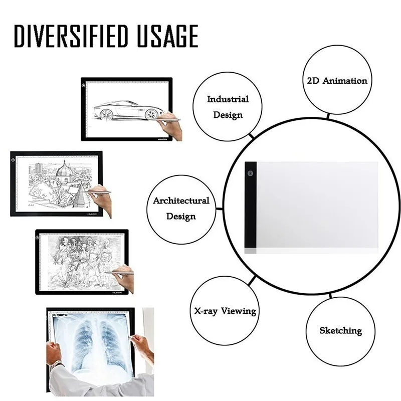 

13.15x9.13 inch A4 LED Light Box Drawing Drafting Graphics Tablet Panel Pad Copy Board Tracing Board Artcraft