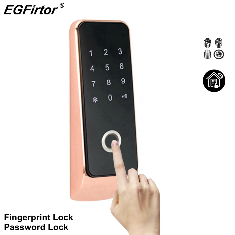 Combinação de Senha de Impressão Fechadura da Porta de Casa Fechadura da Porta da Impressão Senha de Bloqueio de Alarme para Casa Digital Elétrico Bateria Inteligente