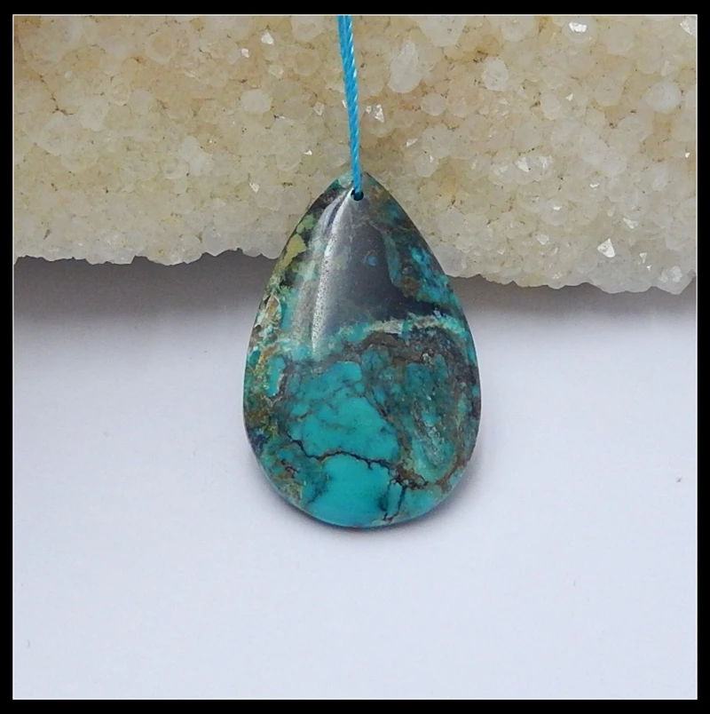 

Natural Stone Precious Turquoise Water Drop Summer Style Fashion Pendant Bead 31x20x6mm 5.6g