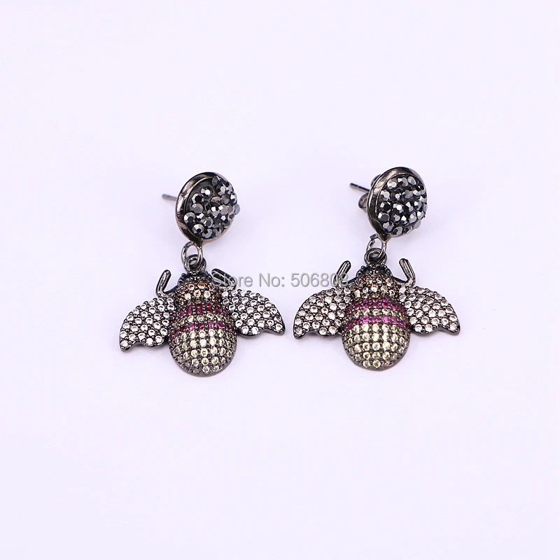 5 пар ZYZ179-1242 ювелирные изделия Micro Pave CZ серьги Мода Длинные висячие серьги