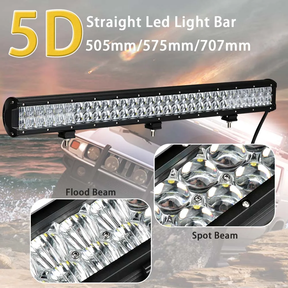 Ceny Witaj geovo 5D 20 22 28 cala listwa świetlna led listwa led światło robocze do jazdy Offroad samochód ciągnik siodłowy 4x4 SUV ATV 12V 24V