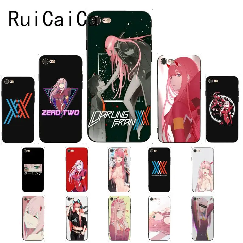Ruicaica Darling in the FranXX Zero two японский чехол для телефона аниме iPhone 5 5Sx 6 7 7plus 8 8Plus X XS MAX XR 10