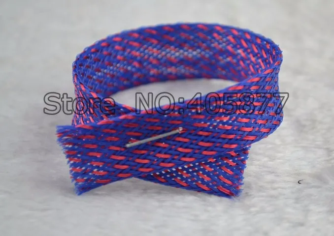 16MM Nylon Mesh Purple+Red Screen Braided Sleeving For DIY HIFI audio video cable wire 16MM Nylon Mesh Purple+Red Screen Braided Sleeving For DIY HIFI audio video cable wire