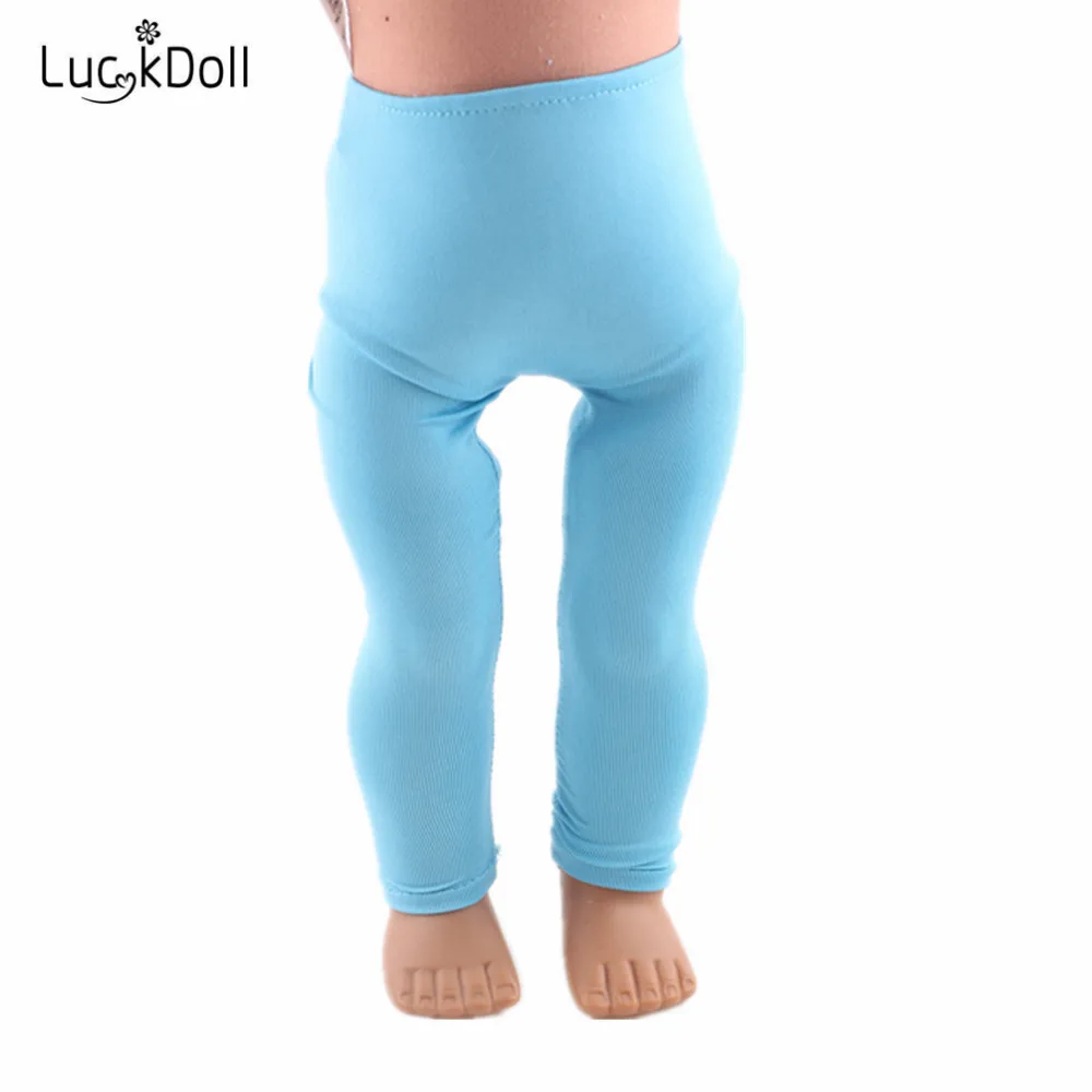 LUCKDOLL Новые повседневные однотонные леггинсы подходят для 18 дюймов американский