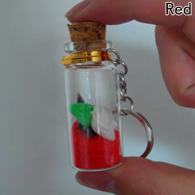 New Lovely Glass Bottles Keychain Keyring For Women Bag Pendant Key