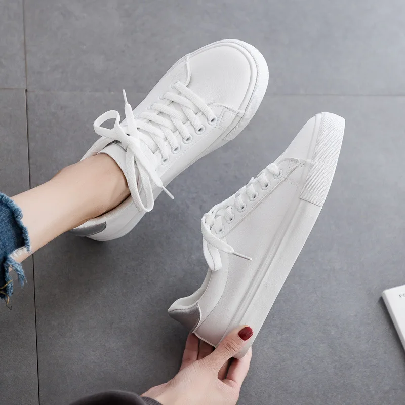 

Shoes Woman 2019 Spring New Fashion Women Shoes Casual Solid Color PU Leather Women Casual Vulcanize Shoes Sneakers