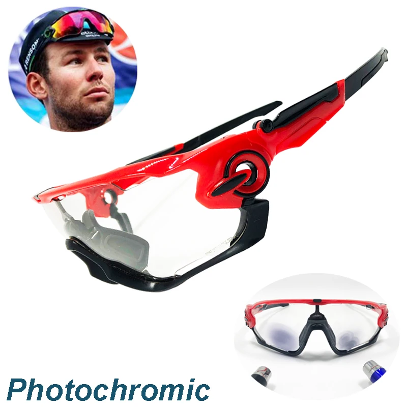 4 Lens Men Women Outdoor Sports Cycling Glasses Photochromic Polarized Men Cycling Eyewear Sunglasses with Myopia Frame