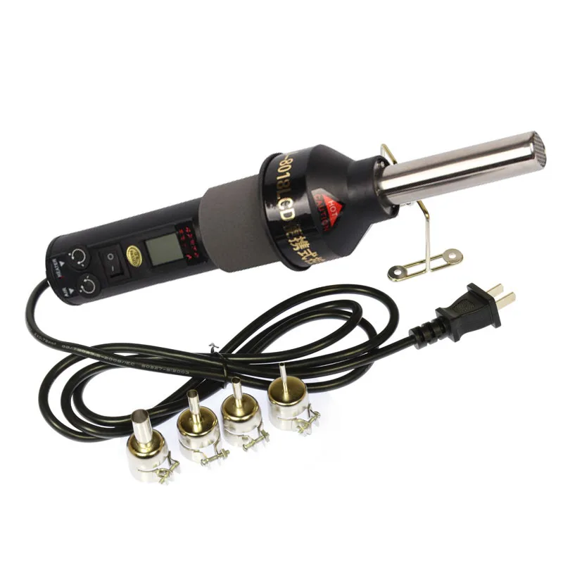 

220V/110V 450W LCD Adjustable Electronic Heat Hot Air Gun Desoldering Soldering Station IC SMD BGA Rework 4 Nozzle 8018LCD