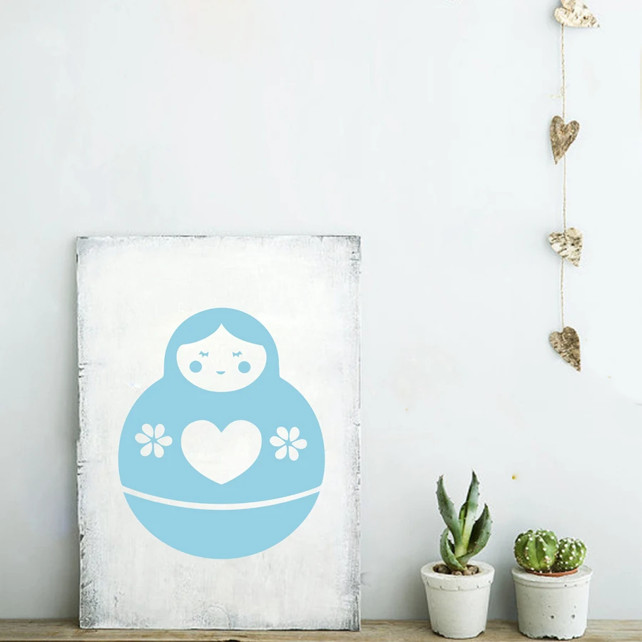 

Russian Matryoshka Dolls Sticker, Babushka Stacking Dolls Vinyl Decal Sticker For Russian nursery kids room Decor