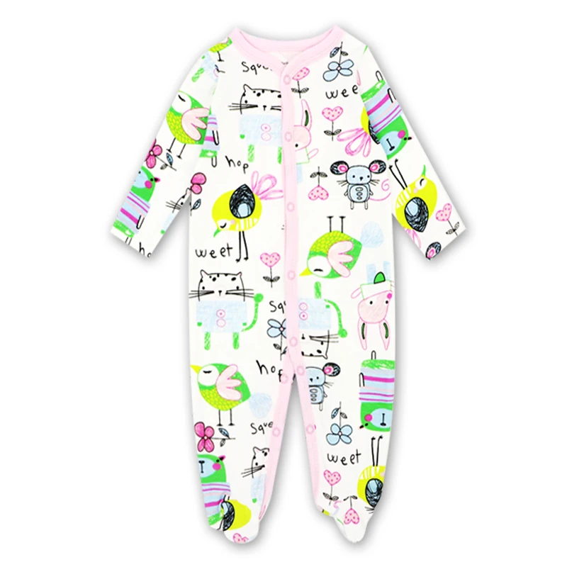 Одежда для новорожденных девочек, младенцев комбинезон для мальчиков пижамы с рисунками футболка с длинными рукавами с принтом на возраст 3, 6, 9, 12 месяцев, Одежда для младенцев