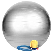 Шарик для тренировки ПВХ не лопающийся тестирование 65 см баланс стабильность Йога мяч 800 г с ручной насос вилки для тренировки фитнес(серебро
