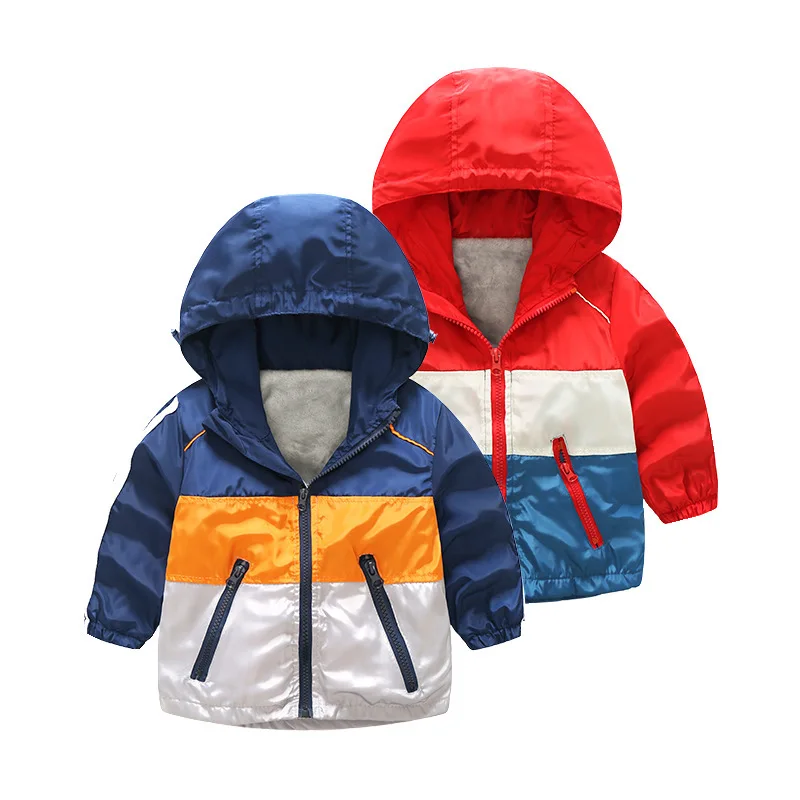 BibiCola/Осенняя детская верхняя одежда для мальчиков, Спортивная Детская куртка в полоску с капюшоном, водонепроницаемая застежка-молния, модная одежда для мальчиков, пальто для детей