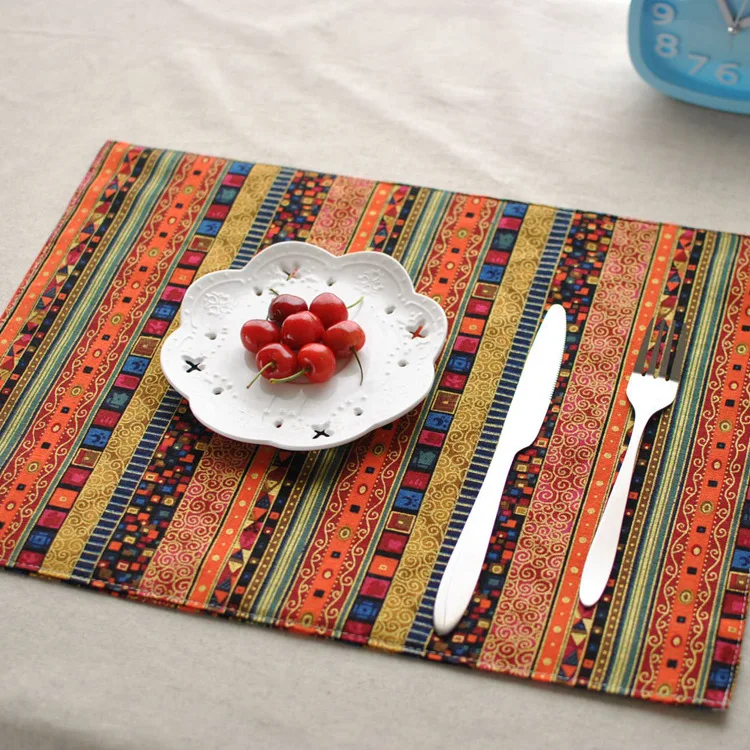 Quality home essential double deck mat table cloth ethnic style